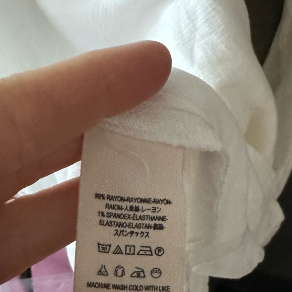 Free People Mini Dress Top Cold Shoulder Ivory White beach longsleeve size Small - Picture 8 of 8